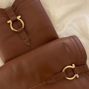 Salvatore Ferragamo Leather KneeHigh Riding Boots